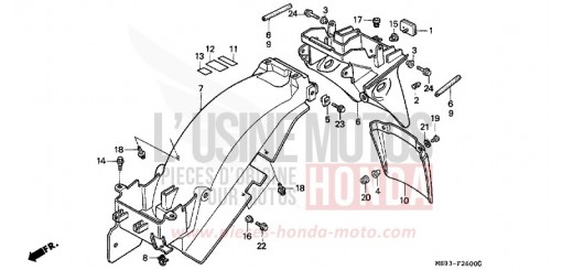 GARDE-BOUE ARRIERE NTV650P de 1993